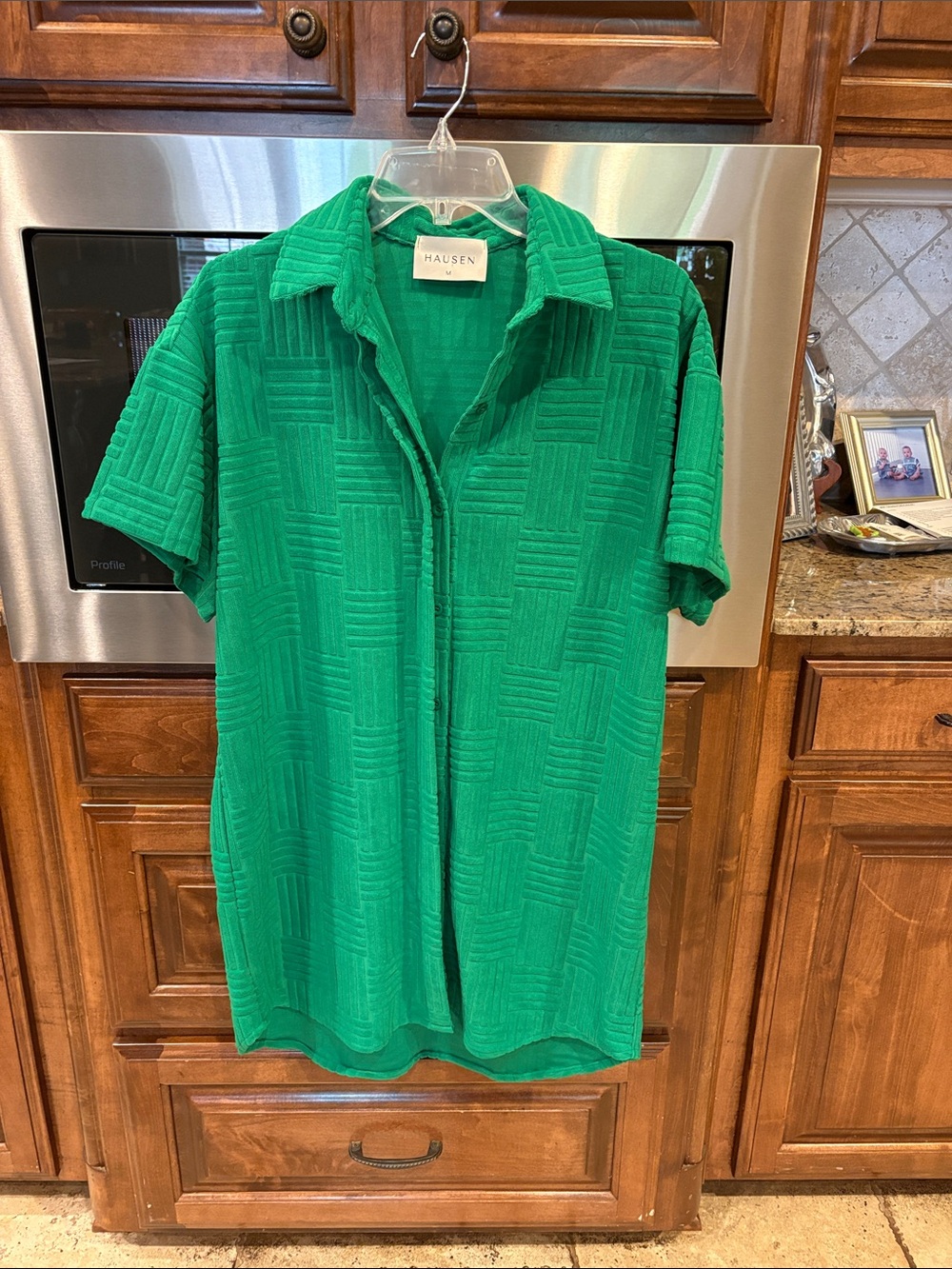 Hausen Women’s Emerald Green Button-Down Shirt Dress